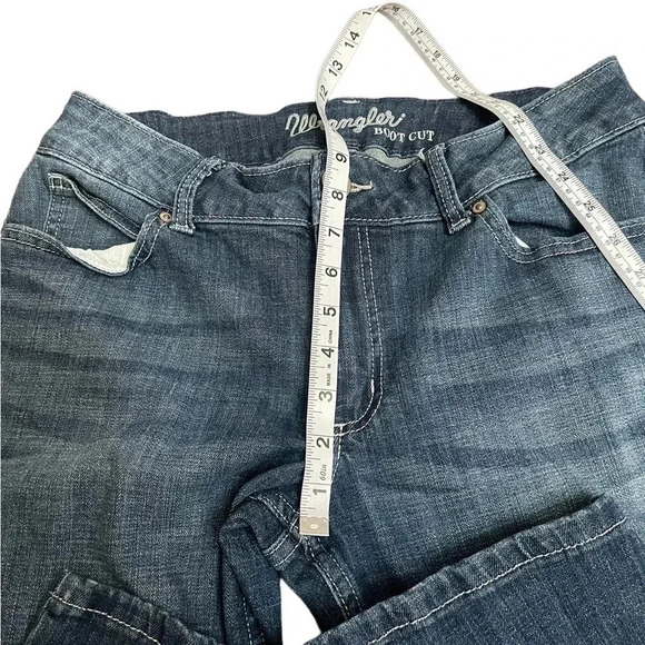 Wrangler Bootcut Stretch Dark Wash Mid Rise Western Denim Jeans 09MWZDO size 13 - Picture 8 of 11